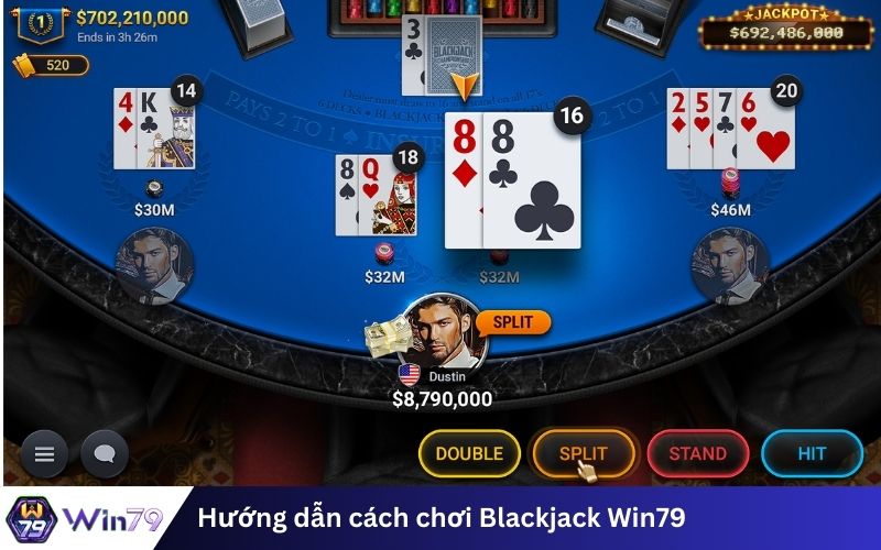 Hướng dẫn cách chơi Blackjack Win79